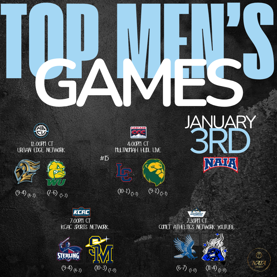 NAIA MEN’S BASKETBALL TOP GAMES | JANUARY 3RD